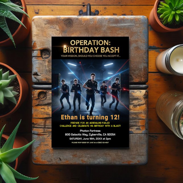 Operation Birthday Bash Laser Tag Postcard (Creator Uploaded)