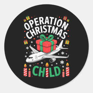 Operation Christmas Child Family Matching Xmas Fun Classic Round Sticker