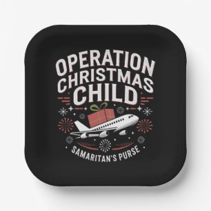 Operation Christmas Child Funny Family Matching Paper Plate