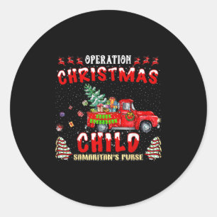 Operation Christmas Child Funny Family Matching Xm Classic Round Sticker