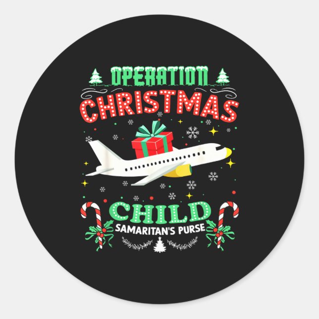 Operation Christmas Child Funny Family Matching Xm Classic Round Sticker (Front)