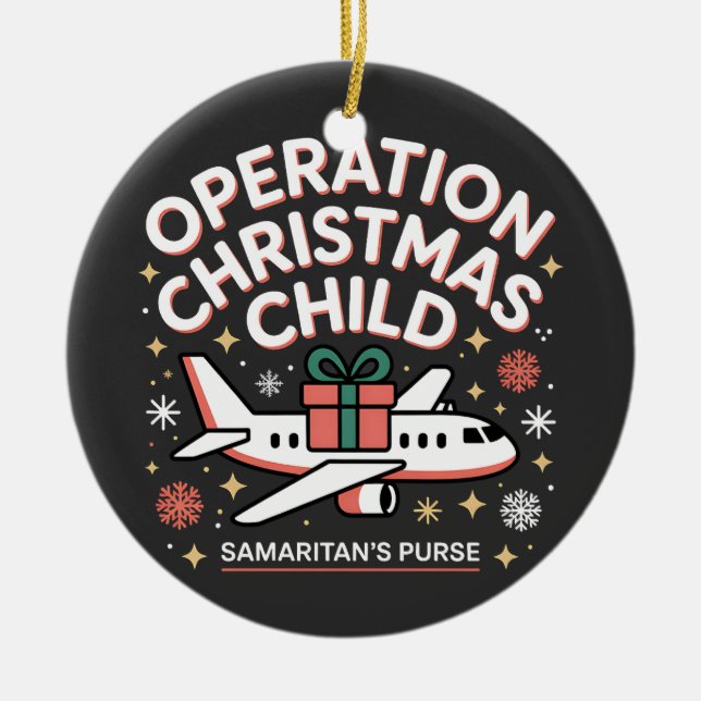 Operation Christmas Child Samaritan Purse  Ceramic Tree Decoration (Front)