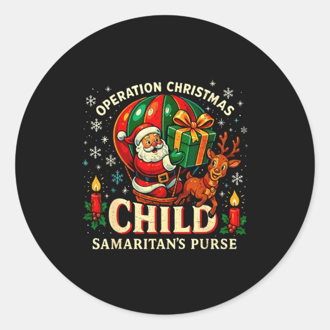Operation Christmas Child Samaritan’s Purse Balloo Classic Round Sticker (Front)