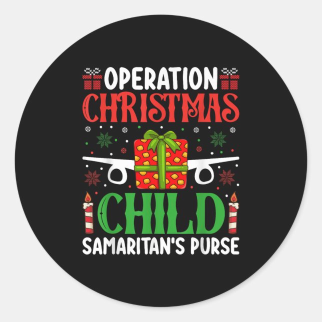 Operation Christmas Child Samaritan's Purse Chirst Classic Round Sticker (Front)