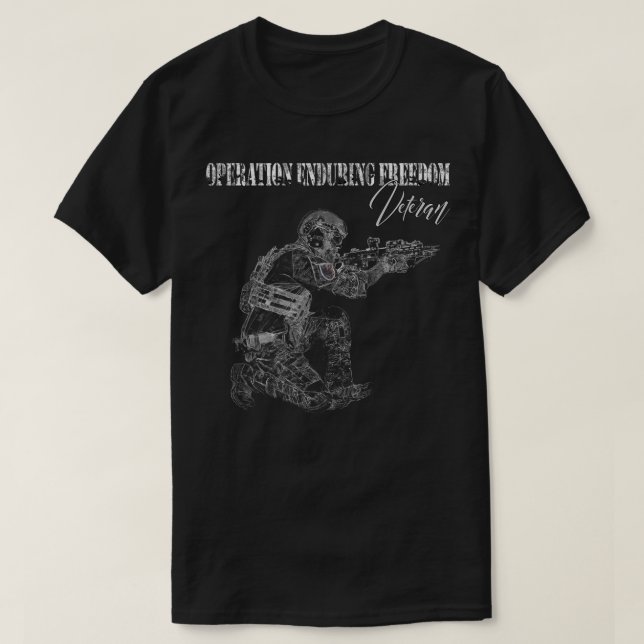 Operation Enduring Freedom OEF US Military Veteran T-Shirt (Design Front)