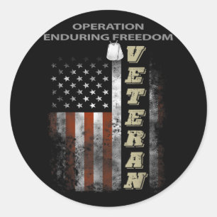 Operation Enduring Freedom Veteran Classic Round Sticker