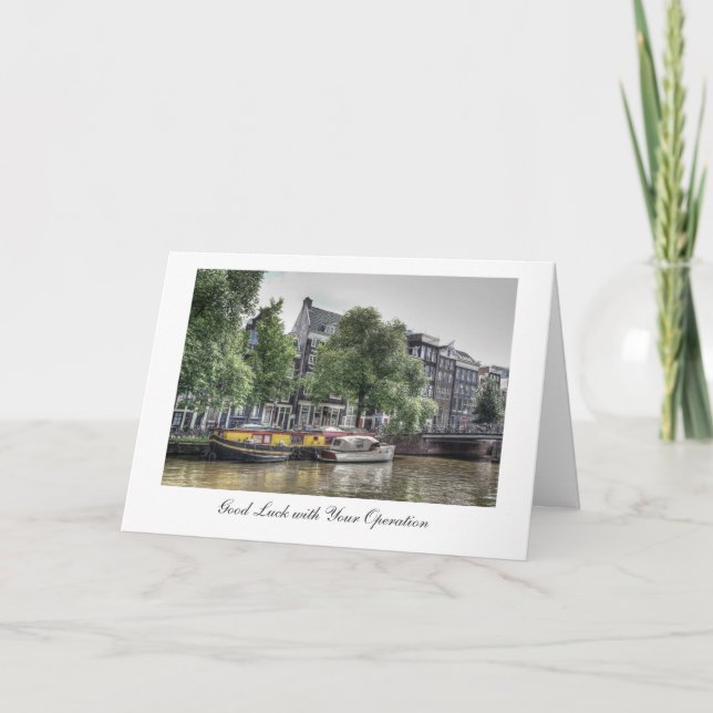 Operation Good Luck, Calming Amsterdam Canal Scene Card (Front)