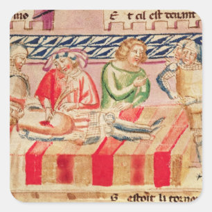 Operation on a wounded soldier square sticker