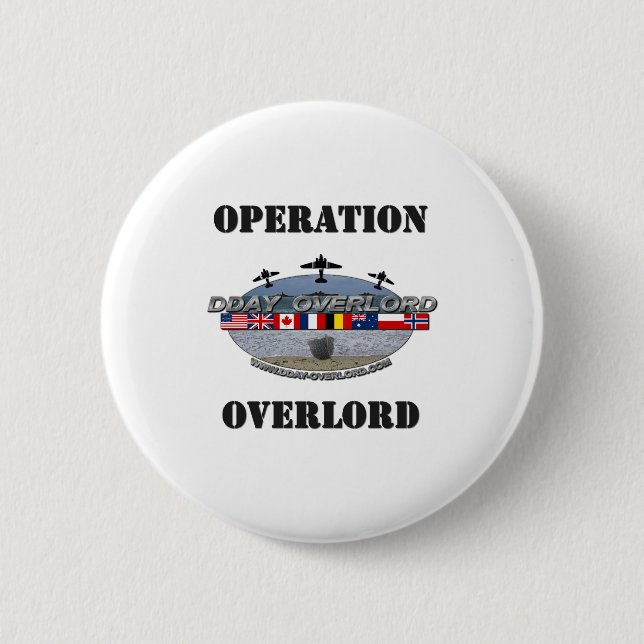 Operation Overlord 1944 6 Cm Round Badge (Front)