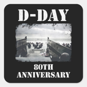 Operation Overlord 1944 D-Day 2024 Normandy Square Sticker