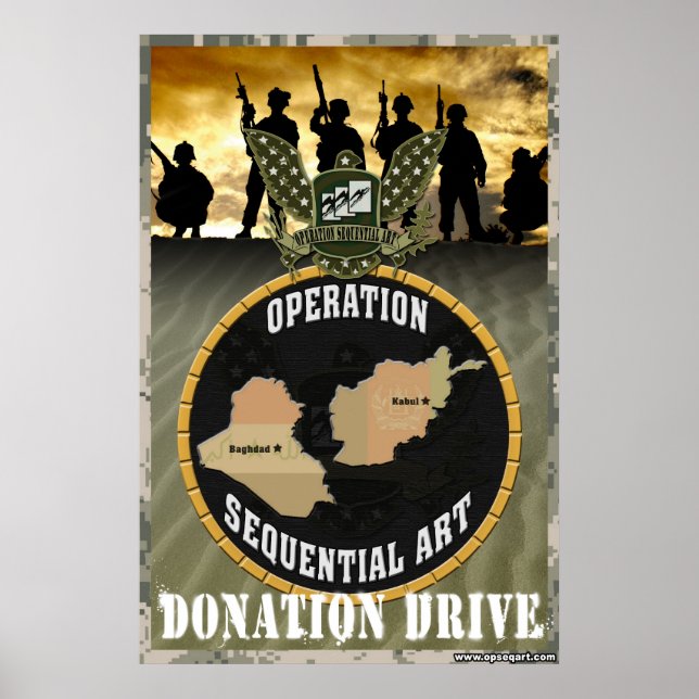 Operation Sequential Art: Donation Drive Poster (Front)