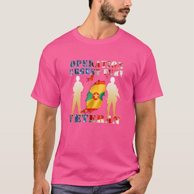Operation Urgent Fury Combat Veteran Grenada   T-Shirt (Front)