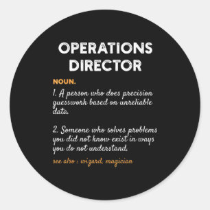 Operations Director Profession Funny Dictionary De Classic Round Sticker
