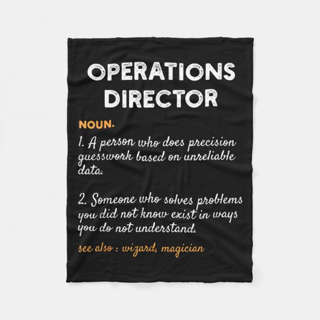 Operations Director Profession Funny Dictionary De Fleece Blanket (Front)