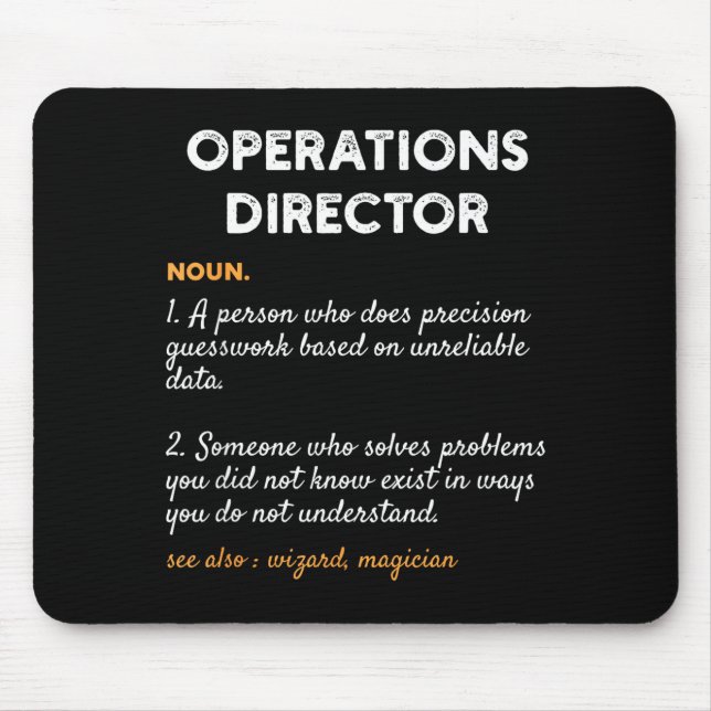 Operations Director Profession Funny Dictionary De Mouse Mat (Front)