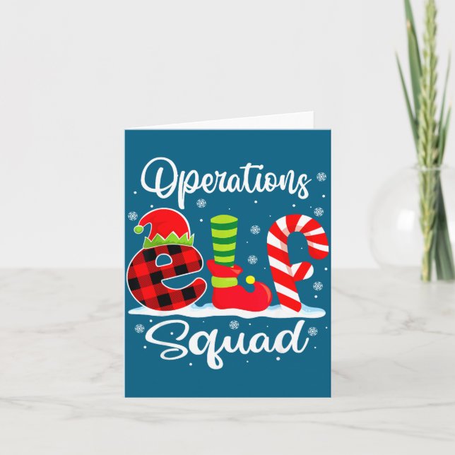 Operations Elf Squad Christmas Manager Matching X- Card (Front)