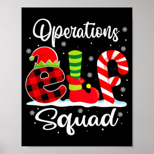 Operations Elf Squad Christmas Manager Matching X- Poster