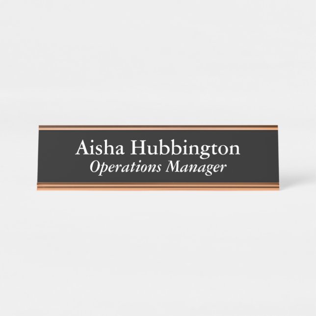 Operations Manager Black Desk Name Plate (Front)