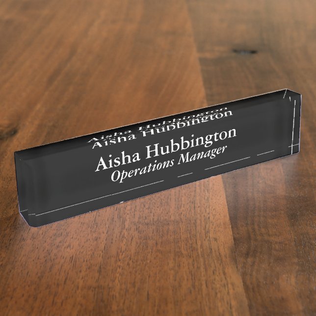Operations Manager Black Nameplate (Side)