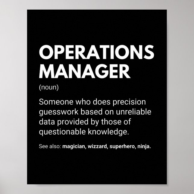 Operations Manager Funny Definition Poster (Front)