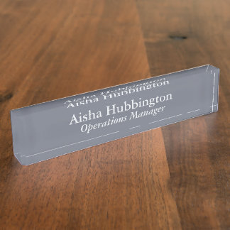Operations Manager Gray Nameplate