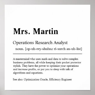 Operations Research Analyst Personalised Gift Post Poster