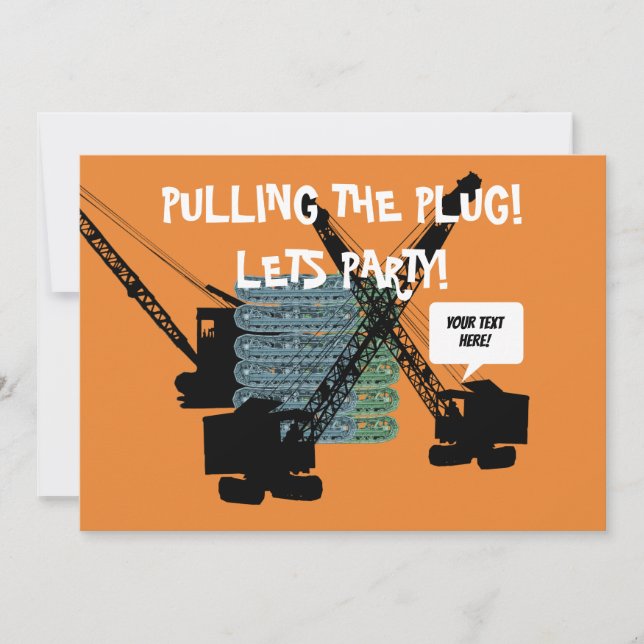 OPERATOR ENGINEER RETIREMENT PARTY CRANE OPERATOR INVITATION (Front)