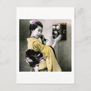 Operator Wont You Help Me Make This Call Geisha Postcard