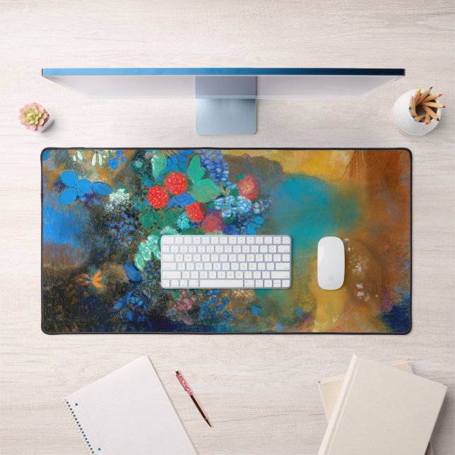 Ophelia among the Flowers, Redon Desk Mat (Office 1)