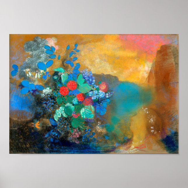 Ophelia among the Flowers, Redon Poster (Front)