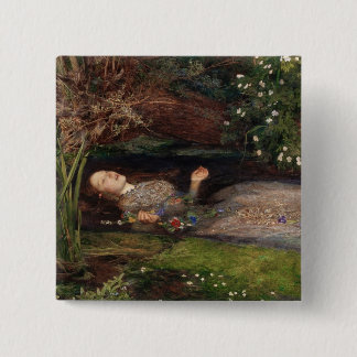 Ophelia by John Everett Millais 15 Cm Square Badge