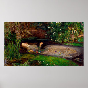 Ophelia by John Everett Millais (1851) Poster