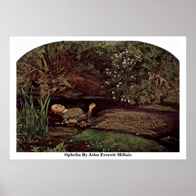 Ophelia By John Everett Millais Poster (Front)