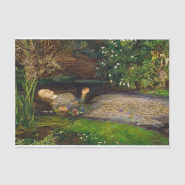 Ophelia by John Everett Millais Tissue Paper (Front)