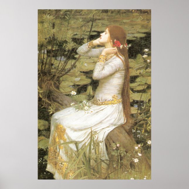 OPHELiA, by John William Waterhouse, 1894 Poster (Front)
