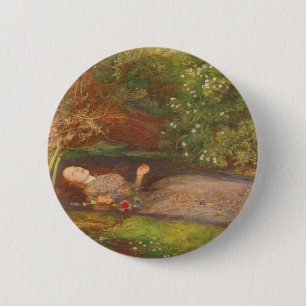 Ophelia by Millais, Vintage Victorian Fine Art 6 Cm Round Badge