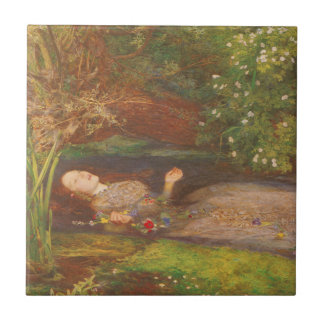 Ophelia by Millais, Vintage Victorian Fine Art Tile