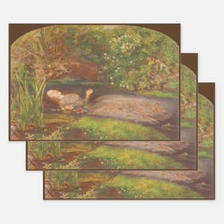 Ophelia by Millais, Vintage Victorian Fine Art Wrapping Paper Sheet