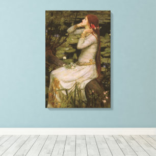 Ophelia by the Pond by John William Waterhouse Canvas Print