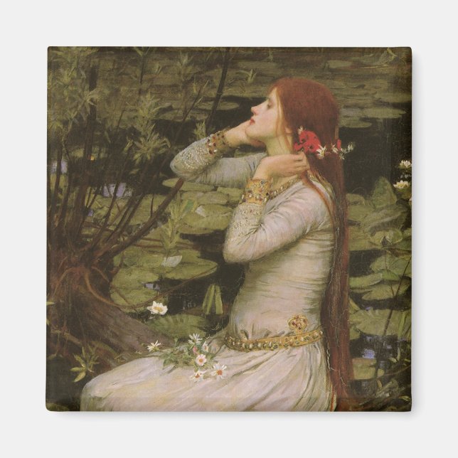 Ophelia by the Pond by John William Waterhouse Magnet (Front)