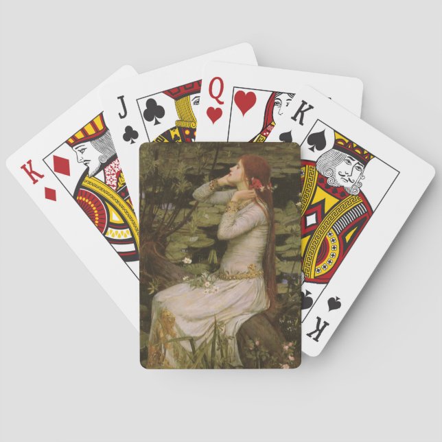 Ophelia by the Pond by John William Waterhouse Playing Cards (Back)