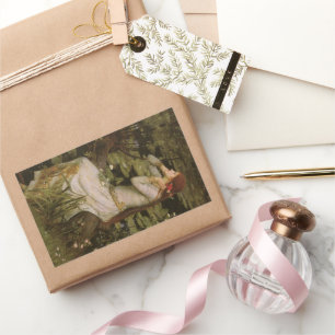 Ophelia by the Pond by John William Waterhouse Rectangular Sticker