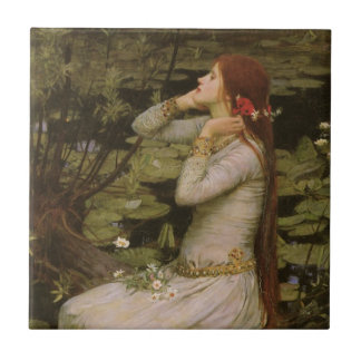 Ophelia by the Pond by John William Waterhouse Tile