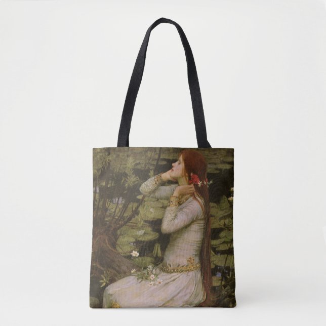 Ophelia by the Pond by John William Waterhouse Tote Bag (Front)