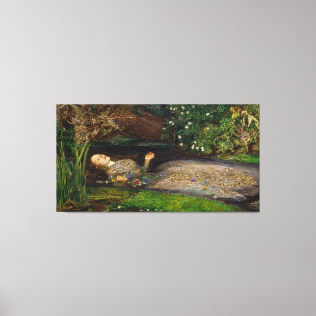 Ophelia, c. 1852 by Sir John Everett Millais Canvas Print (Front)