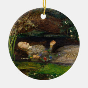 Ophelia, c. 1852 by Sir John Everett Millais Ceramic Tree Decoration