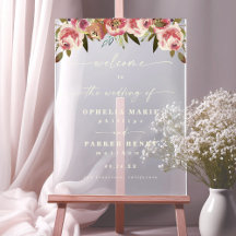 Ophelia Cottagecore Pink Floral Wedding Welcome