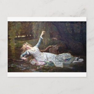 Ophelia, drowning postcard