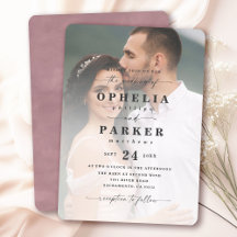 Ophelia Elegant Script Photo Wedding