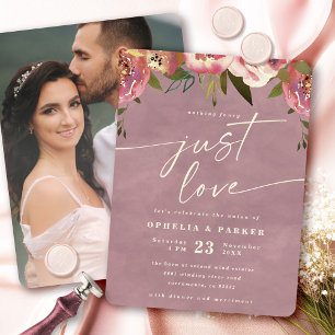 Ophelia Floral Nothing Fancy Just Love Wedding Announcement
